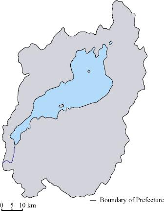 m m 平均水深 m. m 滞留時間.. 流域人口 万人 人口密度 7 人 /km 湖は滋賀県の県域面積の 分の, 湖を含む流域は県土の 9% を占める. また湖の流域の 97% は県内にある.