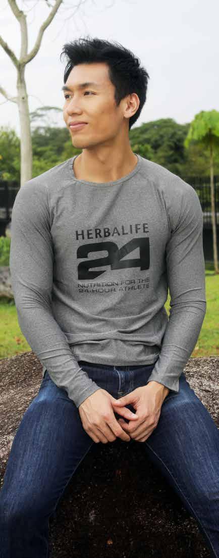 HERBALIFE24 長袖 Tシャツグレー男性用 SALE 素材 : ポリエステル 95%