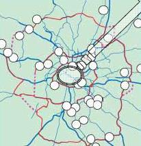地域単位の慣習 ( 時間 ) を計画的にシフトすることにより 交通集中を抑制できる パリ中心地区