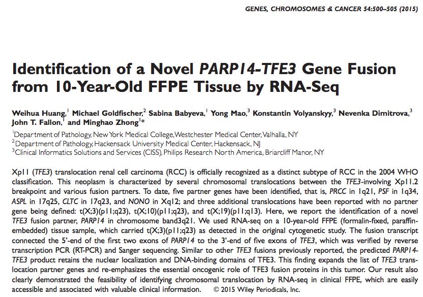 TruSeq RNA Access 10 年前の FFPE