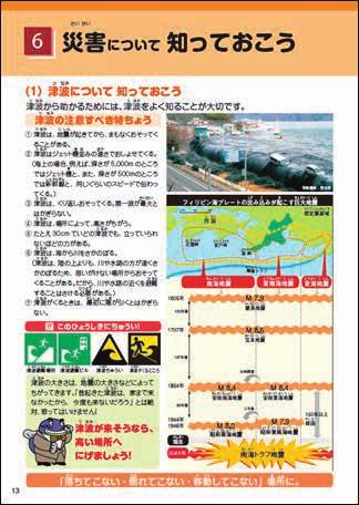 津波の注意するところ 箇条書きで7つ 避難場所 津波避難ビル 津波注意 津波が 来るところの標識 実際の津波の様子の写真