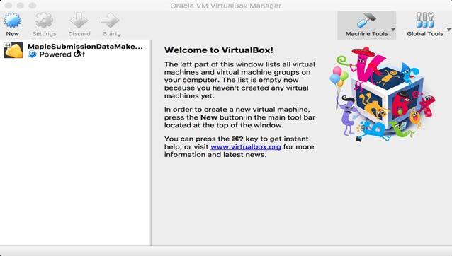 インポート完了後 VirtualBox Manager ウィンドウに