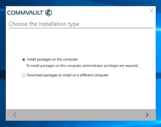 Commvault のインストール Install packages on