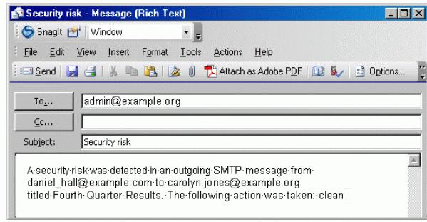 Scan/Notification Mail (SMTP) > Scanning > Outgoing > SMTP Outgoing Message Scan/Notification Mail (POP3) > Scanning > POP3 Scanning/Notification 通知のタイプ 図 3-2 に示すように 電子メールトラフィックでは 電子メール通知とインライン通知の 2