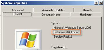 32 ビットバージョンのオペレーティングシステムの : "Microsoft Windows