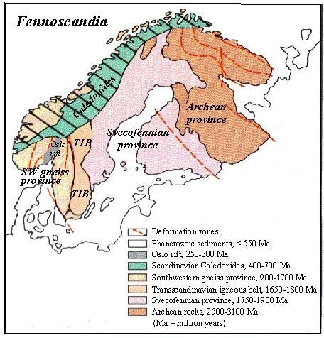 北部および中央スウェーデンの多くとフィンランドの南西部の一部は 17.