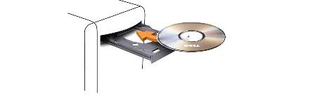2. トレイの中央に ラベルが付いている面を上にしてディスクを置きます 3.