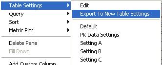 2Table Settings Export To New Table