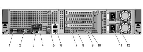 Dell PowerEdge R510 Dell PowerEdge R510 システム 概 要 システムの 内 部 1 コントロールパネルボード 2 SAS バックプレーン 3 冷 却 ファン 4 拡 張 カードライザー 5 電 源 ユニットベイ(2) 6 冷 却 用 エアフローカバー 7 ヒートシンク / プロセッサー(2) 8 メモリモジュール(8) 9 システム 冷 却 ファン(4)