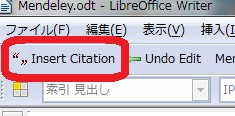 ツールバー16の Insert Citation ボタンをクリックします (Word 2007 以降は 参考文献 タブ の中にツールバーがあります) 4.
