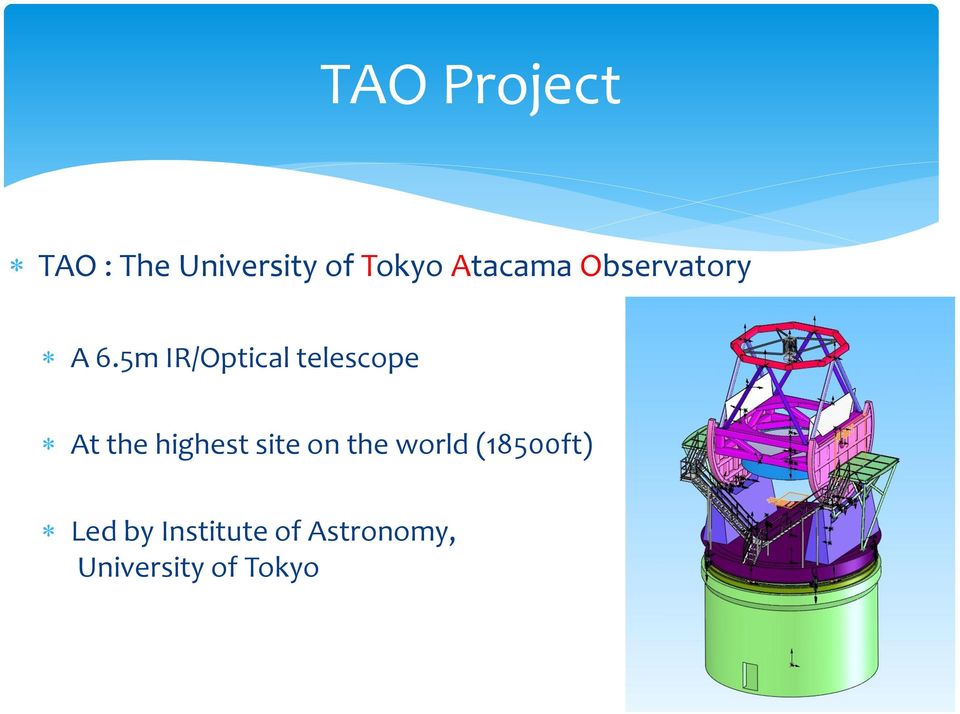 5m IR/Optical telescope At the highest site