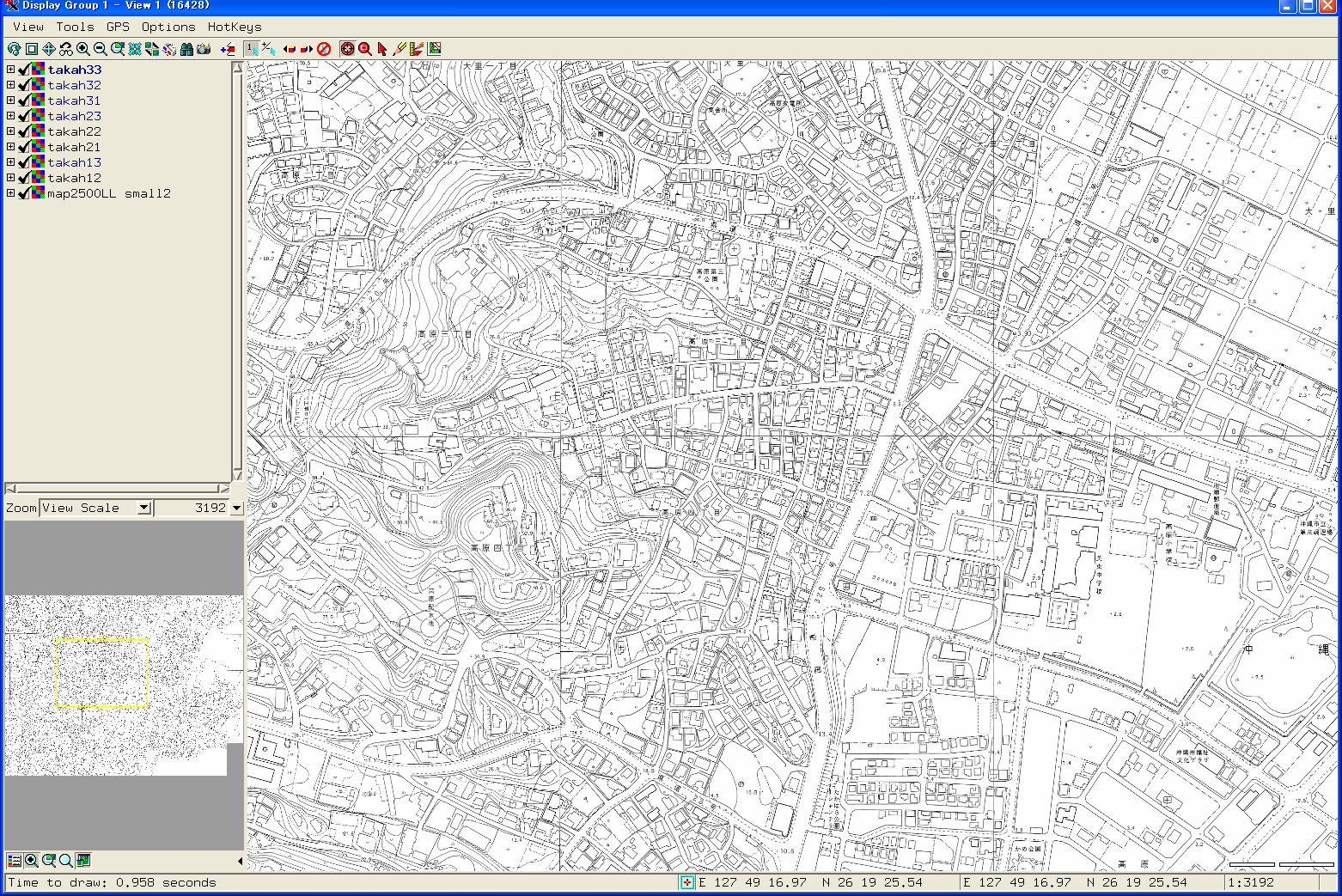３ 都市計画図データ 1/2500レベル 地図の利用 １ 地図データのスキャニング ２ 地図イメージデータのジオリファレンス SuperMapViewer 簡易ジオリファレンス GIS自習室 古今書院