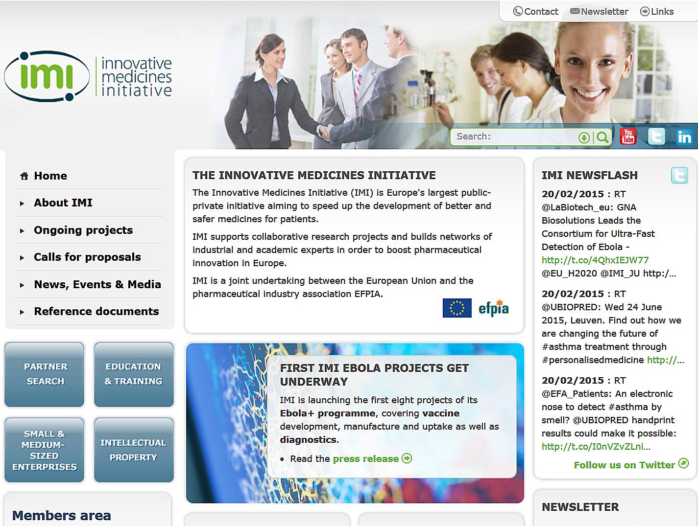 THE INNOVATIVE MEDICINES INITIATIVE (IMI) The Innovative Medicines Initiative (IMI) is Europe's largest public-private initiative, a joint undertaking between the European Union and the