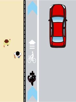 の 下 に 重 複 させることができる [ 路 肩 停 車 帯 内 の 対 策 ] 図 路 面 表 示 の 設 置 方 法 ( 案 )と 自 転 車 ピクトグラムの 例 ( 出 典 : 自 転 車 ネットワーク 計 画 策 定 の 早 期 進 展