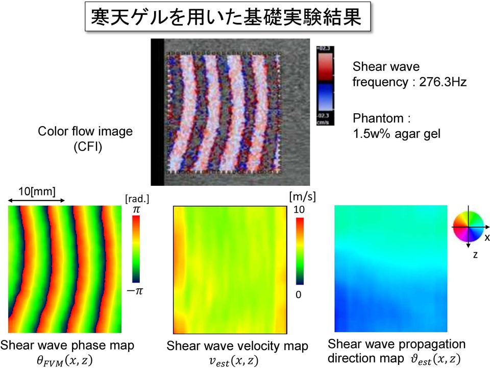 ] π [m/s] 10 z x π 0 Shear wave phase map θ FVM x, z Shear wave
