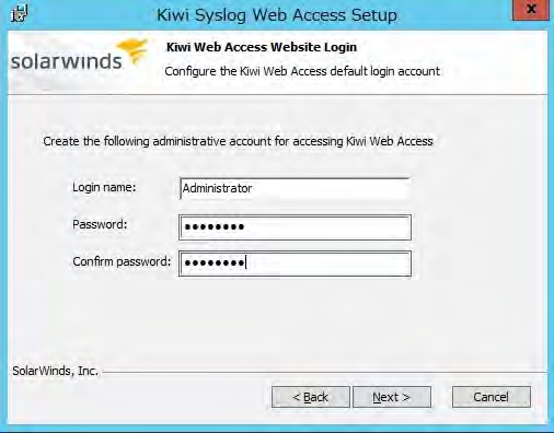 18)Next をクリックします 19)Kiwi Web Access の初期ログインユーザ