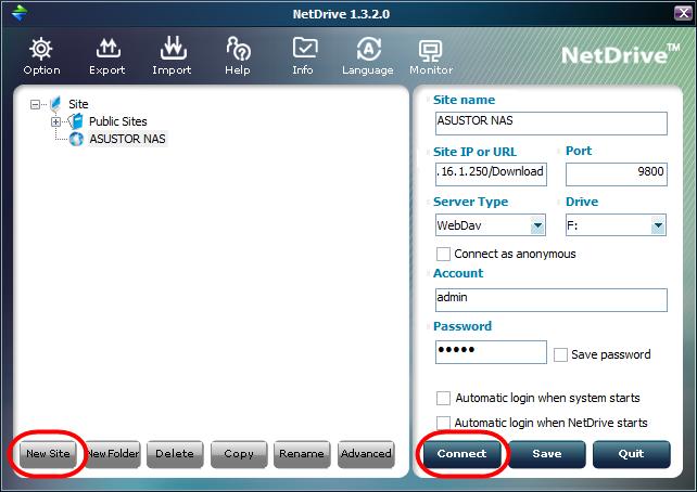 3.2 WebDAV クライアントを使用して接続する サードパーティ製のソフトウェアを使用することで NAS 上で WebDAV フォルダに接続できます この例では NetDrive と呼ばれる WebDAV クライアントを使用します ステップ 1 NetDrive をダウンロードしてインストールします (NetDrive は http://www.netdrive.