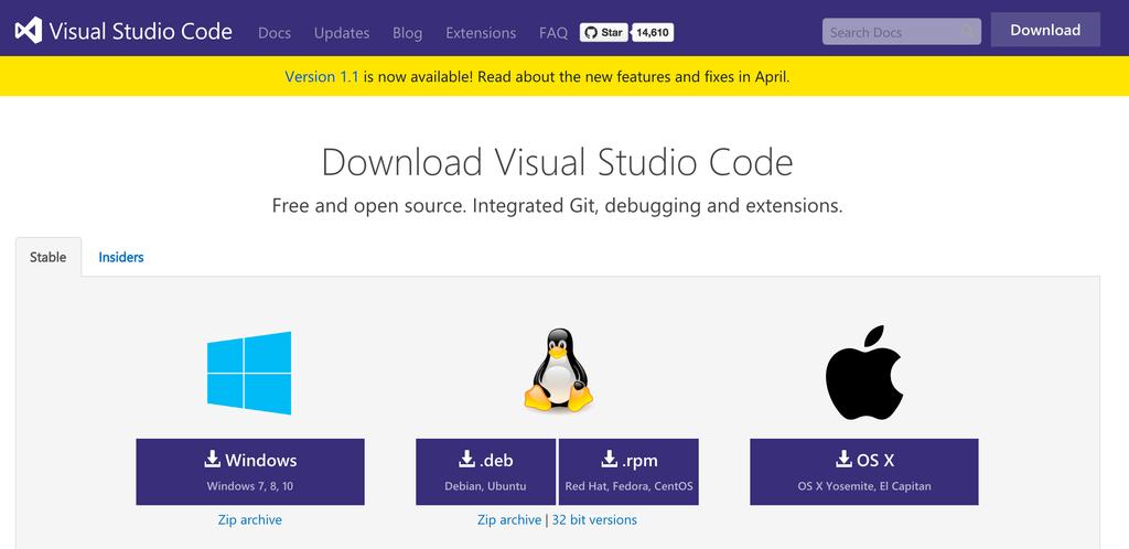 JavaScript 開発環境 Webブラウザ : Google Chrome テキストエディタ : Visual Studio Code https://code.visualstudio.com/download ドキュメント https://code.visualstudio.com/docs http://www.