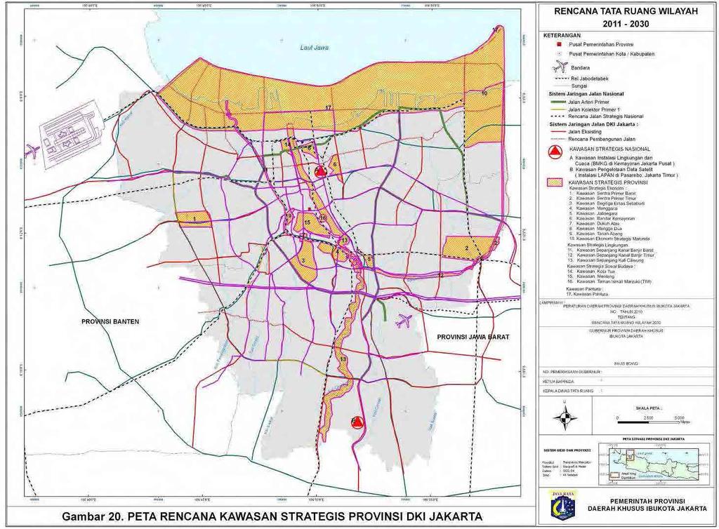 インドネシア共和国ドゥクアタス駅周辺地区をモデルとしたファイナルレポートジャカルタ交通 都市構造整備事業準備調査 (PPP インフラ事業 ) (3) 戦略的地域の位置づけ Dukuh Atas 地区は戦略的地域 No7. として半径 200m ほどの地域が位置づけられている 北側には Bunderan HI の大型商業地を含む Menteng 地区も戦略的地域 No.