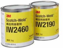構造用接着剤 3M TM Scotch-Weld TM 1 液エポキシ接着剤 1 液エポキシ接着剤は主剤と硬化剤があらかじめ混合されていますので 計量 混合する必要がありません 加熱することにより硬化して 高い接着強さと耐久性を発揮します 溶接やリベットにかわる接合方法として