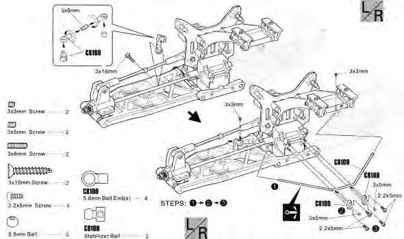 3-6 11 Rear Stabilizer Heckstabilisator Stabilisateur arrière