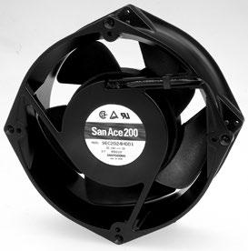 Fan φ 2mm San Ace 2 General Specifications Material Frame: Aluminum, Impeller: Plastics (Flammability: UL94V-1) Expected Life Refer to specifications (L1:Survival rate:9% at 6, rated voltage, and