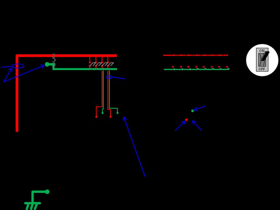 PE ProLiant DL380 Gen9 48VDC ブレーカーユニットを使用した DC-48V パワーサプライの DC 配線例 48VDC ブレーカーユニット 48VDC
