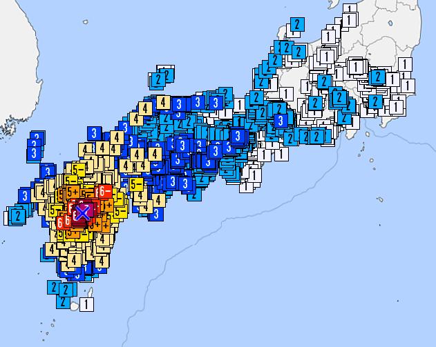 震度分布 熊本県土木部 〇平成 28 年 4 月 14 日 21 時 26