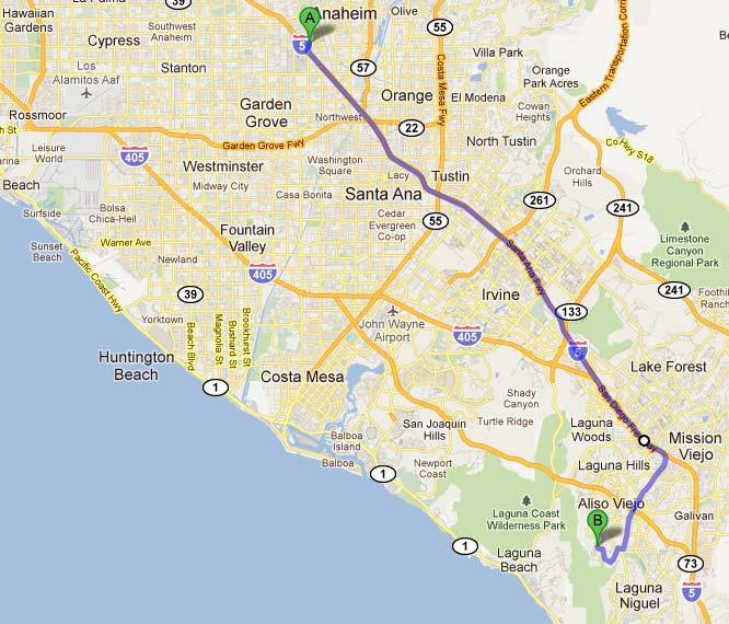 3. ( アナハイム ) からアメリカ創価大学まで ( 約 42 キロ 所要時間 : 約 40 分 ) Driving Direction from Disneyland Resort, Anaheim (42 km / 26 miles, approx. 40 mins) 1. I-5 S - go 19 mi 2. Take exit #90/ALICIA PKWY - go 0.