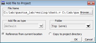 既存ファイルの登録 既存のデザインやテストベンチがある場合は プロジェクトにファイルを登録します 1 Project ウィンドウ (Project タブ ) をアクティブにします 2