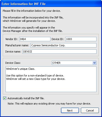 WINDRIVER ユーザーズガイド Plug-and-Play Windows オペレーティングシステム (Windows 98 / ME / 2000 / XP / Server 2003 / Vista) 用のドライバを開発する場合は 対象のデバイスの INF ファイルをインストールする必要があります このファイルは windrvr6.