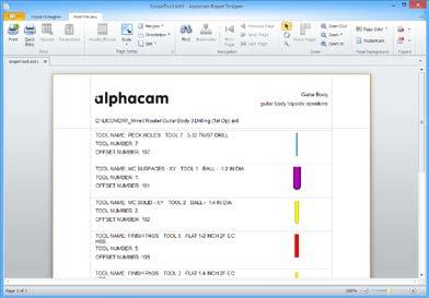 レポート (SysMacr) 49559 47769 47486 新しいレポートアドインおよびアプリケーションでは,Alphacam のデータから設計 レポートやラベルを作成できるようになりました.