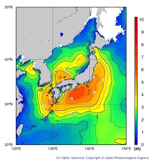 (6) 波の状況 沿岸波浪図低気圧や冬型の気圧配置の影響で 非常に強い風が吹いて波が高くなり 新潟県の海上では 6 メートルをこえる大しけとなりました ( 09 時 ) ( 21 時