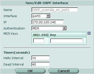 OSPF ルータ - ダイナミック OSPF インタフェースの動作パラメータの選択 OSPF インタフェース定義には FortiGateのOSPFが有効なインタフェースの特定の動作パラメータが含まれています この定義には インタフェースの名前 ( たとえば external または VLAN_1) インタフェースに割り当てられた IP アドレス インタフェースを介して LSA