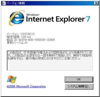 設定が勘要な Internet Explorer