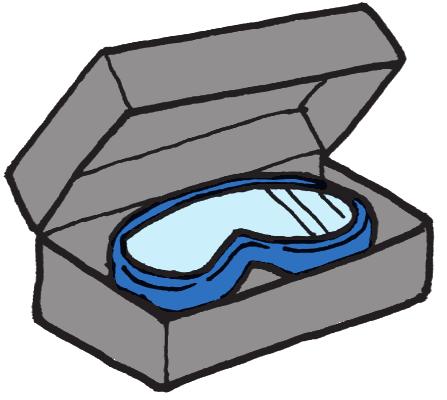 Khi gỡ bỏ kính loại goggle bụi tích tụ trên đầu kính có thể rơi vào mắt.