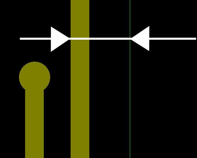 3mm 内部レイヤ配線パターンとノンスルーホール間の距離 0.