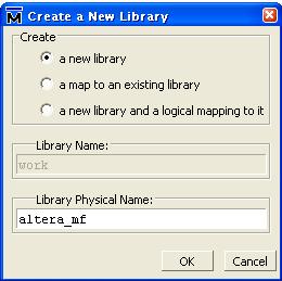 ライブラリを新規作成 図 A-1 Create a New Library 3 Compile メニュー Compile を選択し Compile Source Files ダイアログボックスを表示します 4 Library のプルダウンリストから 先ほど作成したライブラリ名を選択します ( 図 A-2) 図 A-2 Compile Source Files 5 ファイルの場所 では 4