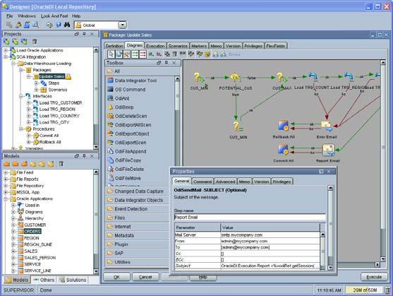 Oracle Data Integrator ORACLE DATA INTEGRATOR E-LT アーキテクチャがもたらす最高性能 アクティブ統合プラットフォームによる包括的かつ進化的なデータ統合 宣言的な設計によるユーザーの生産性向上 ナレッジ モジュールが提供するモジュール性 柔軟性 拡張性 機能 : 異種システムにおけるすべての変換とデータ制御のサポート テーブル 集約