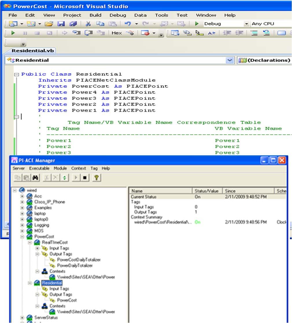 PI ACE 2010 R2 VisualStudio にて開発 ウィザードにて入出力を指定