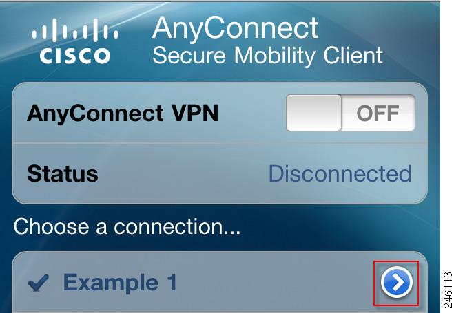 は接続エントリを取得し AnyConnect のホーム画面にある VPN 接続リストに追加します 注意 AnyConnect のホーム画面で別の VPN 接続をタップすると 現在の VPN 接続は切断されます VPN 接続エントリの変更 作成した接続エントリのすべての側面を変更できます Apple ios モバイルデバイスが ASA