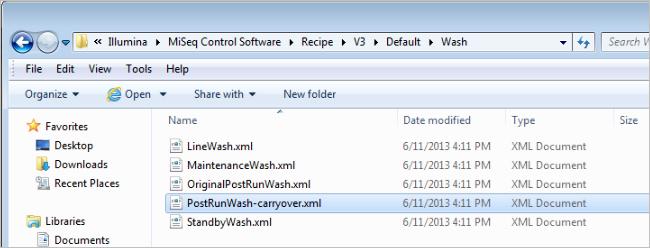 PostRun Wash レシピの置き換え レシピが保存されている場所で ファイルの置き換えを行う C: illumina MiSeq Control Software Recipe [V1~V3]