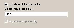 5-17) 図 5-17 Include in Global Transaction を選択して名前を指定する このオプションは 次の各ダイアログにあります Oracle BAM Insert ダイアログ Oracle BAM Update
