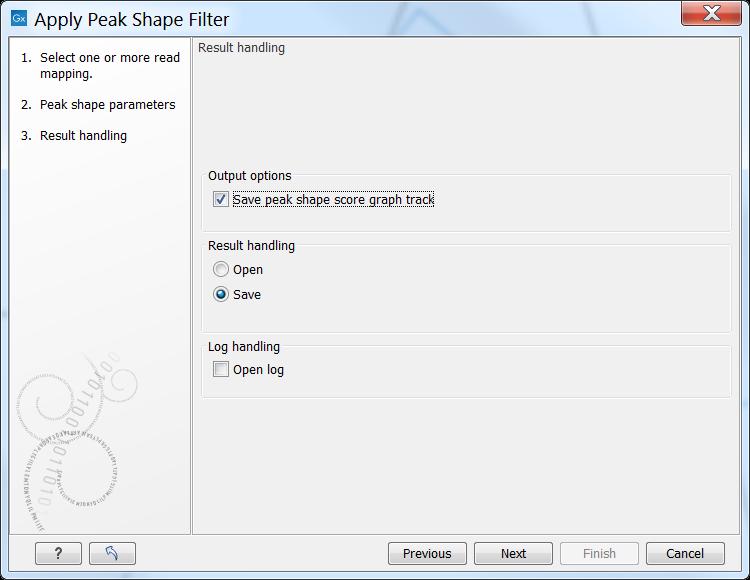 Advanced Peak Shape tools 作成した Peak Shape Filter を選択 ピークコールの p-value の閾値を指定