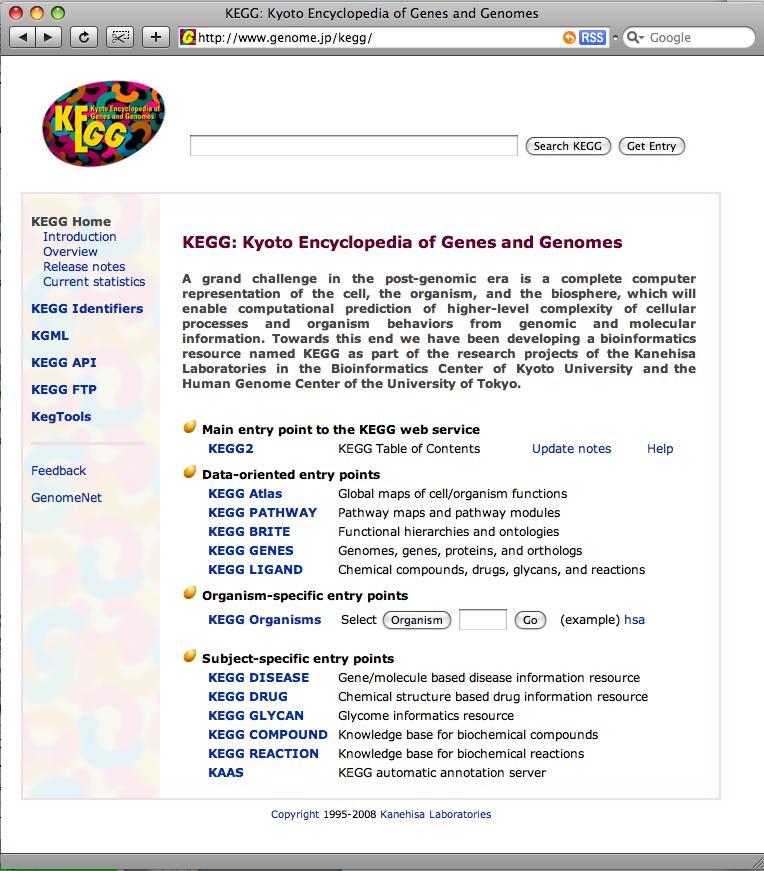KEGG: Kyoto Encyclopedia of Genes and Genomes KEGG: Kyoto Encyclopedia of Genes and Genomes