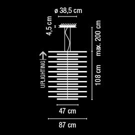 2180 14-58/13 RHYTHM VERTICAL Stick 47/87cm W870 H525 H2000 (max) LED (2700K) 2.9W 5+5.8W 5 10.