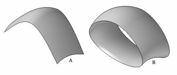 ] 範囲は 最初の断面で開始 / 終了し 閉じたループを形成します 以下の例は (A) 開いた (B) 閉じたの 2 つの範囲オプションを示しています [ 曲線の接続性 ] オプションは 挿入したスケッチに適用されます スケッチの挿入については
