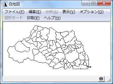 文字列データはラベル表示のみ可能です と表示されます OK をクリックし ます 埼玉県の白地図が表示されます 右上 をクリックして 白地図を閉じます コメント