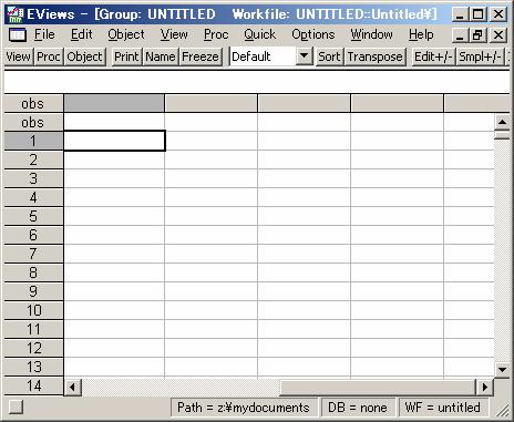 2 ( 2.6 2.6 EViews Excel 2 EViews spreadsheet & Excel 2.6.1 & 1.