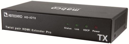 HD-10TX とは HD-10TX は HDBaseT 規格を活用し HDMI 信号 リモコン IR 信号 イーサネット信号と RS-232C のシリアル信号の伝送に対応した HDBaseT エクステンダー ProTX です 別売りの HDBaseT HDMI エクステンダー Pro RX( 受信機 ) 型番 :HD-10RX やその他の